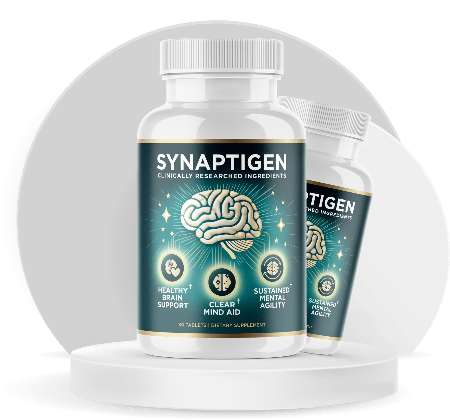 Synaptigen cognitive wellness supplement bottles